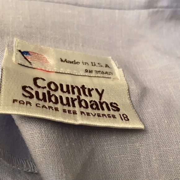 Vntg blue linen suit size 18 - Picture 4 of 4